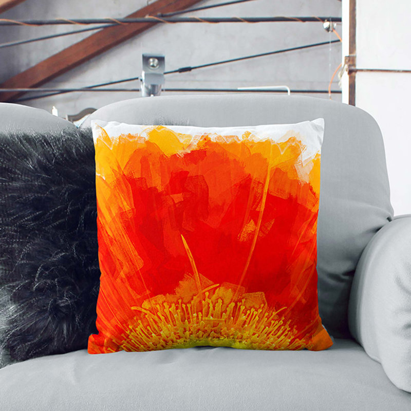 Abstract Square Throw Cushion, White, 40cm H x 40cm W x 15cm D