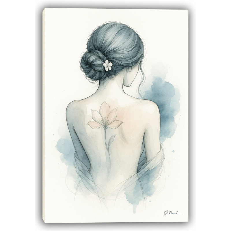 Lotus Serenity - Art mural avec aquarelle, H 36 po x l 24 po