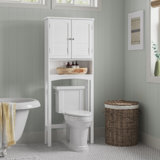 2-Door Over-the-Toilet Cabinet with Exterior Shelf