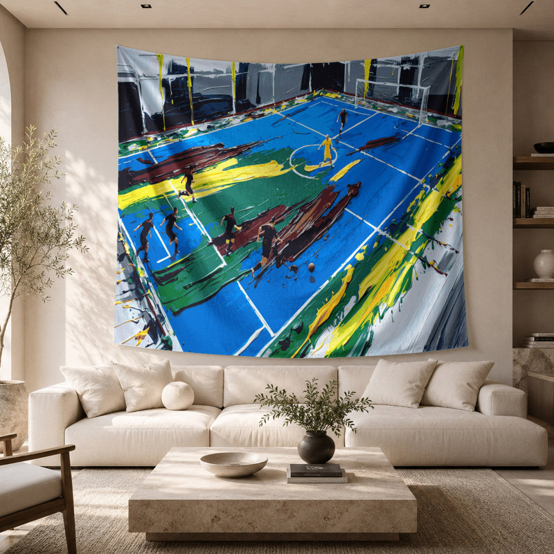 Tapisserie murale Sports Futsal Court, 68 po x 80 po