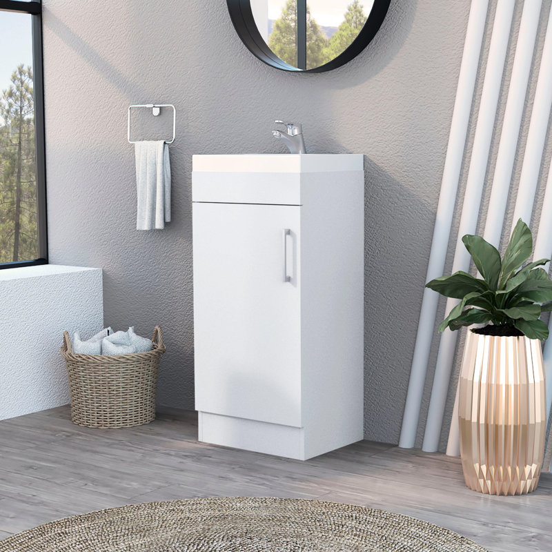 Meuble-lavabo de salle de bain blanc - intérieur spacieux, lavabo, compartiment, longue durée