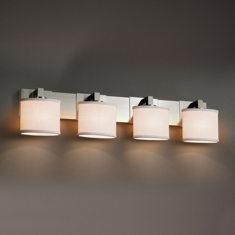 Geoffroy 4 - Light Bath Bar, Brushed Nickel, White