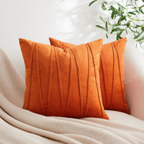 Small Plain Velvet Pillow Cover - Burnt Orange