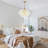 Dimmable Nordic Bubble Ball Chandelier with Golden Accents-767385238