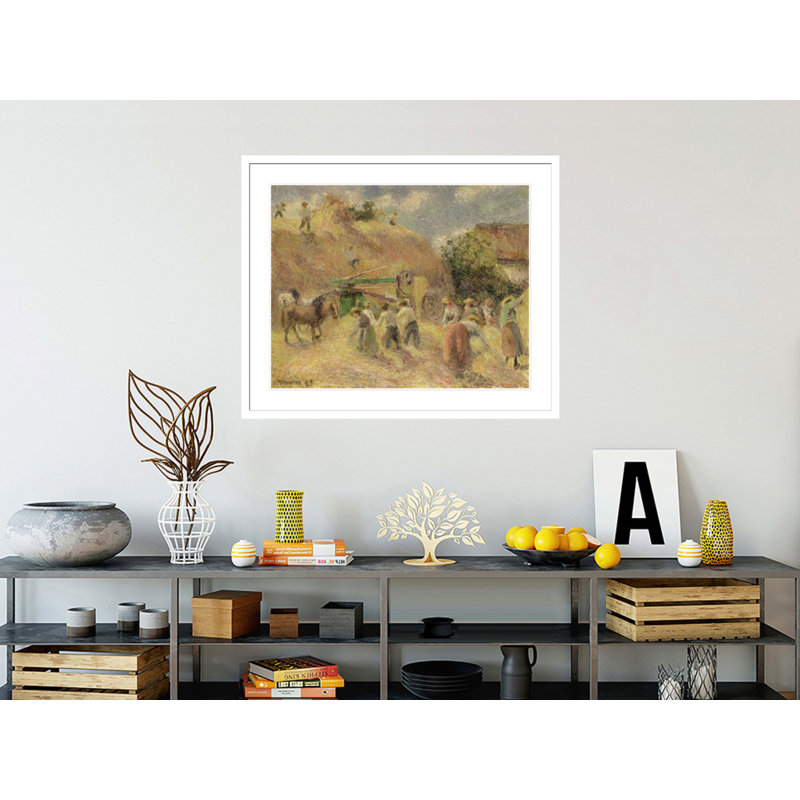 «The Harvest» par Camille Pissarro - estampe numérique encadrée, 33.5" H x 40.55" W