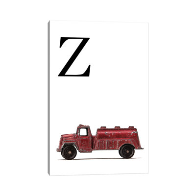 Z Water Truck White Letter 1 Piece Wall Art on Canvas