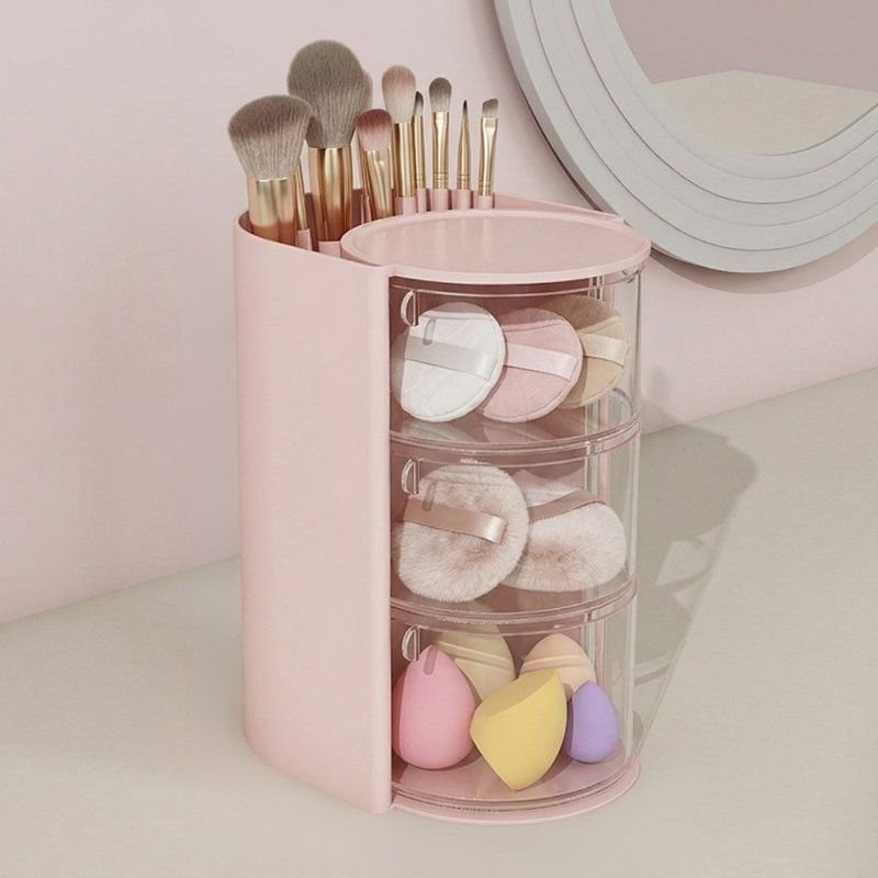 Organisateur de maquillage avec porte-pinceau