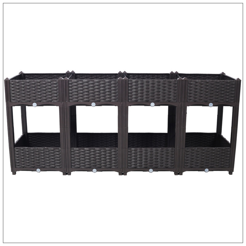 Planter Raised Beds - Elevated Planter Garden Box With Drainage Plug Raised Garden Beds For Vegetable/Flower/Herb Outdoor Standing Planter Beds Gardening Kit,63"X15.7"X27.7"