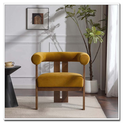 Fauteuil d'appoint rembourré en velours