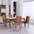 PU Faux Leather Dining Chairs Retro Style with Nailhead Trim & Button Tufted Back Set of 2-1450947185