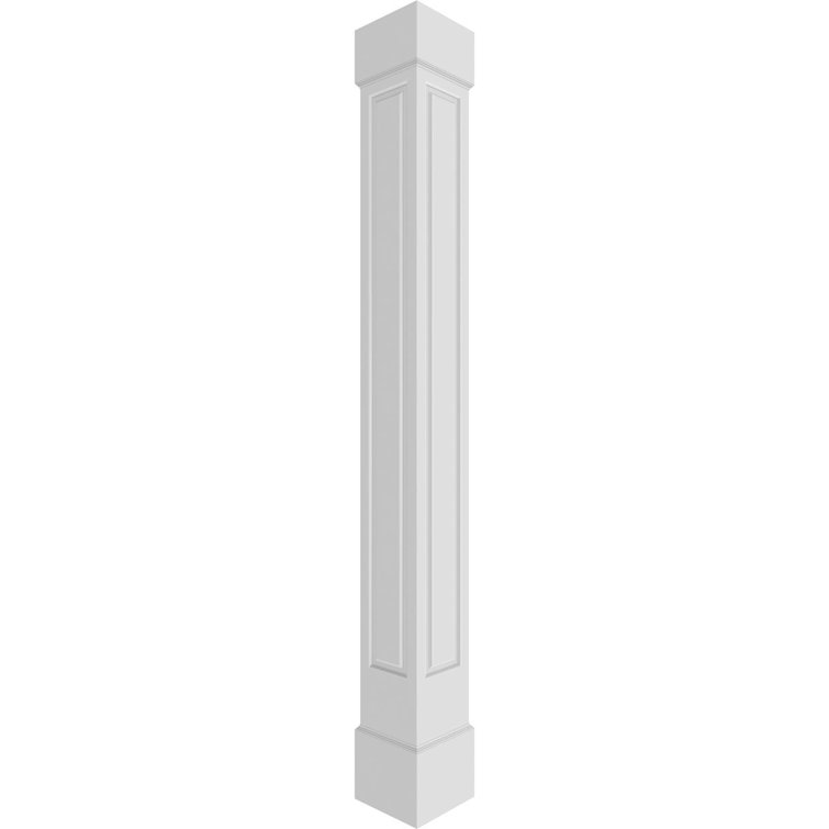 Craftsman Classic Square Non-Tapered Raised Panel PVC Column Kit, Standard Capital & Standard Base