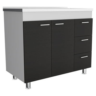 Ferretti Base Cabinet , Three Drawers, Double Door, Four Legs