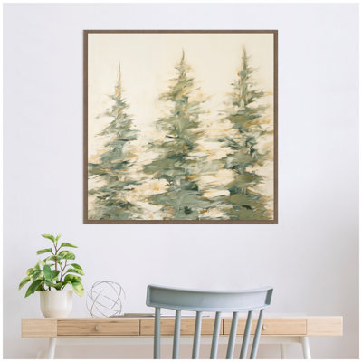 «Evergreen Trees Abstract» par The Creative Bunch Studio, reproduction d'art sur toile encadrée