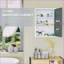 Pharmacie, rangement de salle de bain mural verrouillable avec tablettes à 3 niveaux, blanc et amp; Acier gris clair | Contemporain | Salle de bain