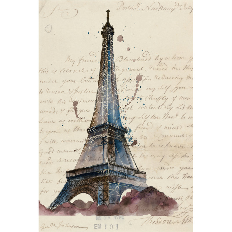 Letters From Eiffel by Melissa Wang - Print on Canvas, Wrapped Canvas, 46 cm H x 30 cm W