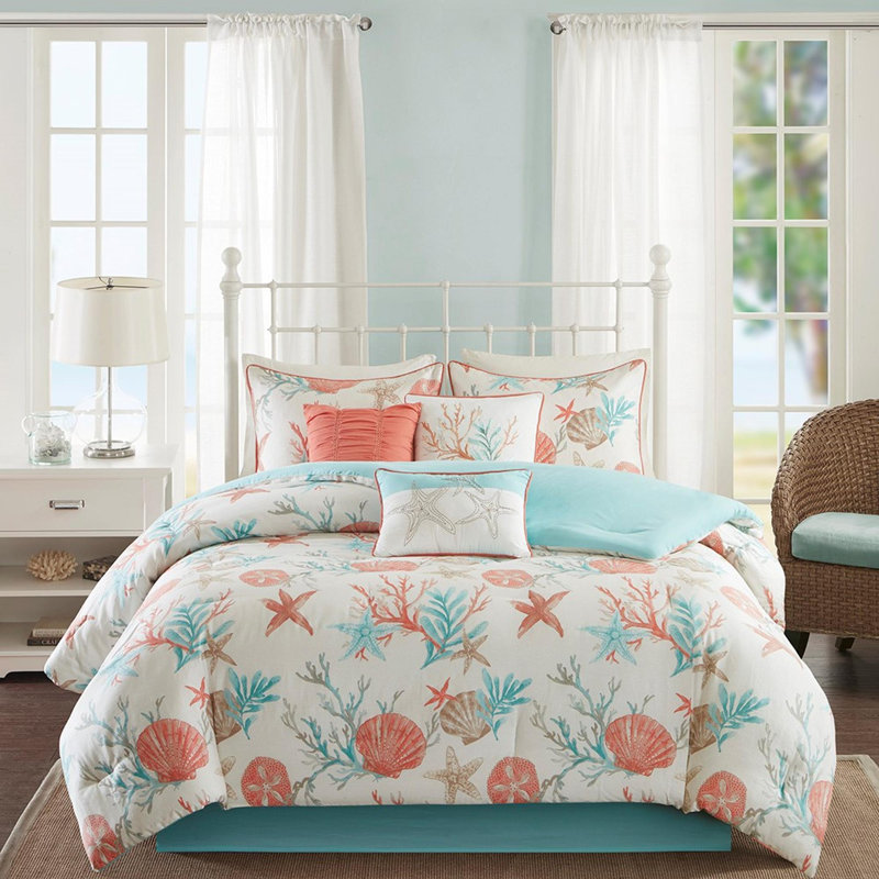 Ensemble d'édredon en satin de coton 7 pièces, Grand édredon et 6 pièces supplémentaires