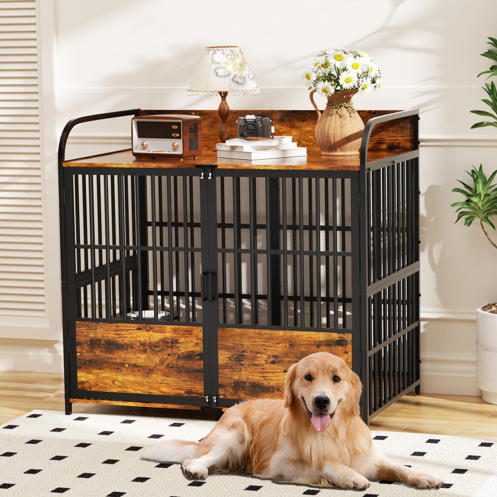 Tucker Murphy Pet™ 48”L Furniture Style Dog Crate With 2 Adjustable ...