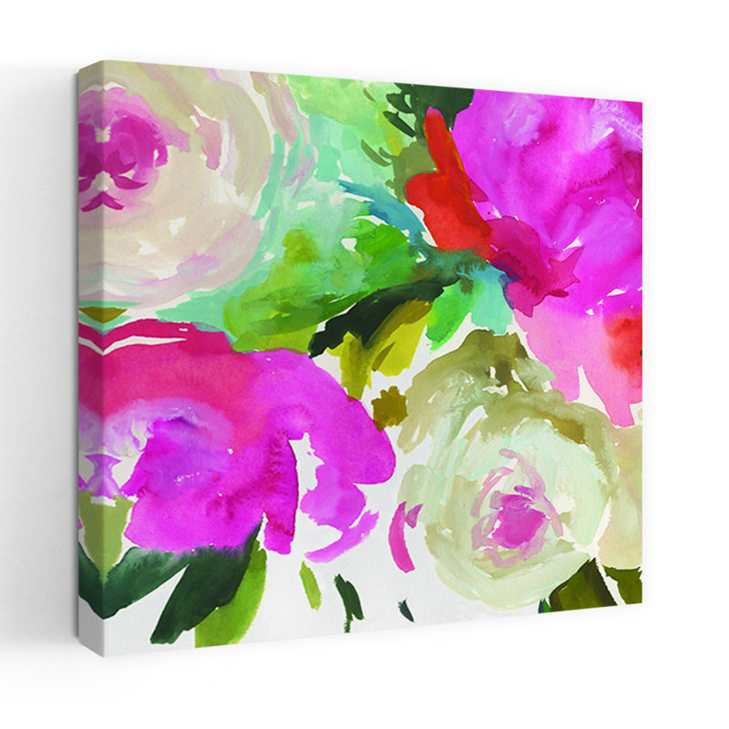 Belle III, art floral abstrait et naturel, H 24 po x l 24 po