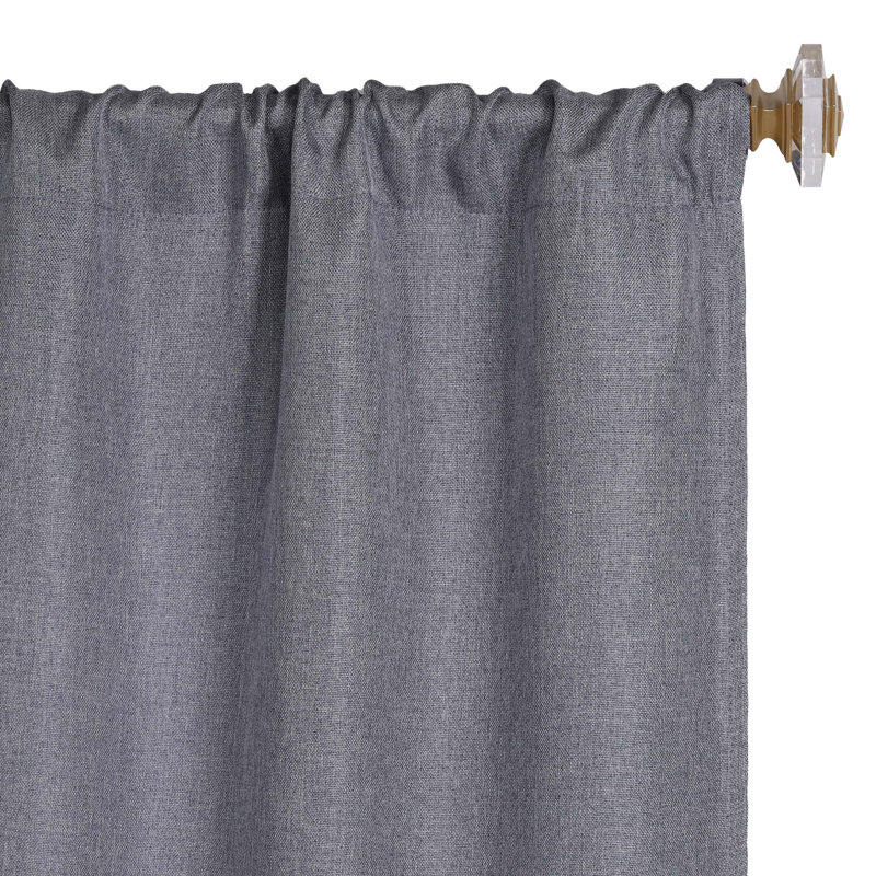 Panneau de rideau obscurcissant 100% polyester, L 52 po x L 63 po, Gris anthracite