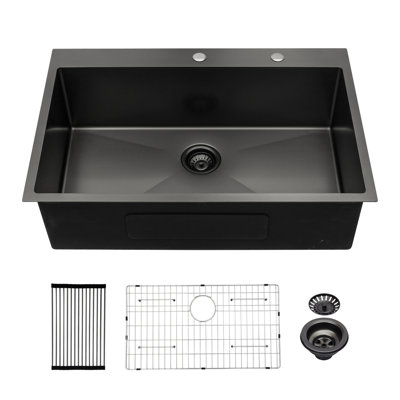 33X22x10"Drop-In Single Bowl Stainless Steel Kitchen Sink