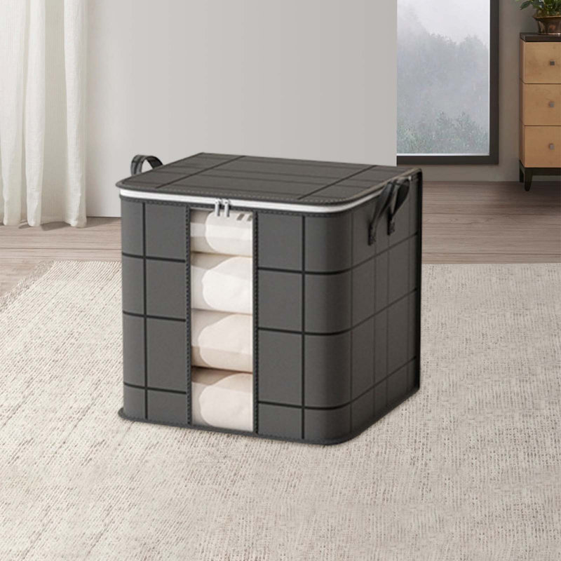 Storage Bins with Lids, Clear Window & Reinforced Handles, Large Clothes Storage Basket Containers, Closet Organizers and Storage for Clothing, Sweater, Comforter, Bedding