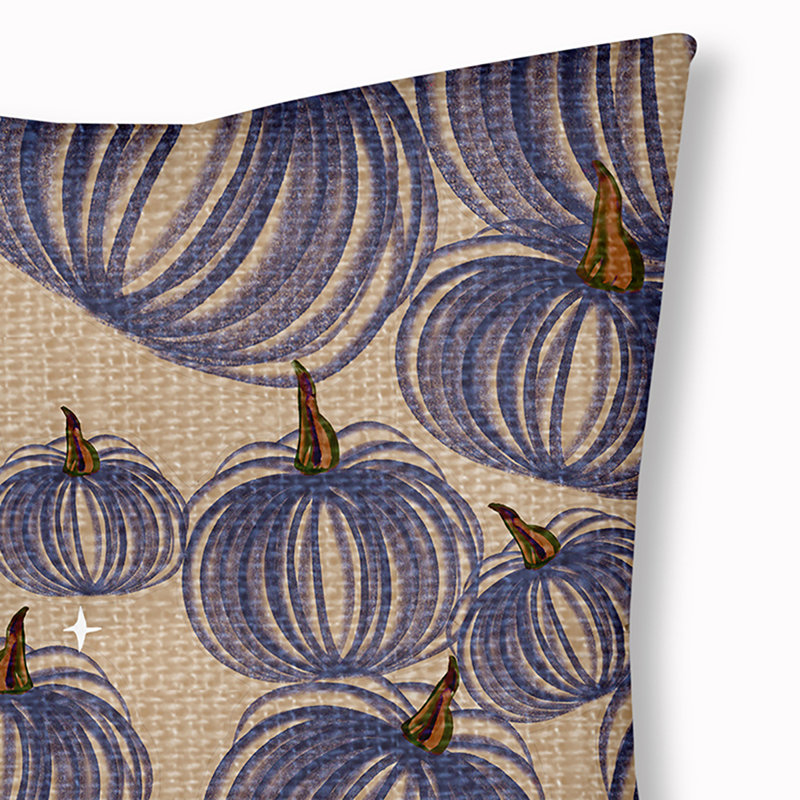Coussin 333_Pumpkins-A-Pleasant, 30 po x 30 po, Bleu