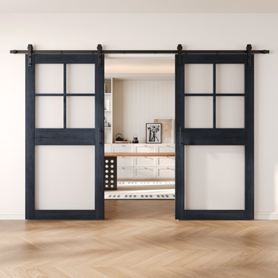 Portes de grange en verre givré non assemblées et non assemblées 26 po x 84 po Homquer