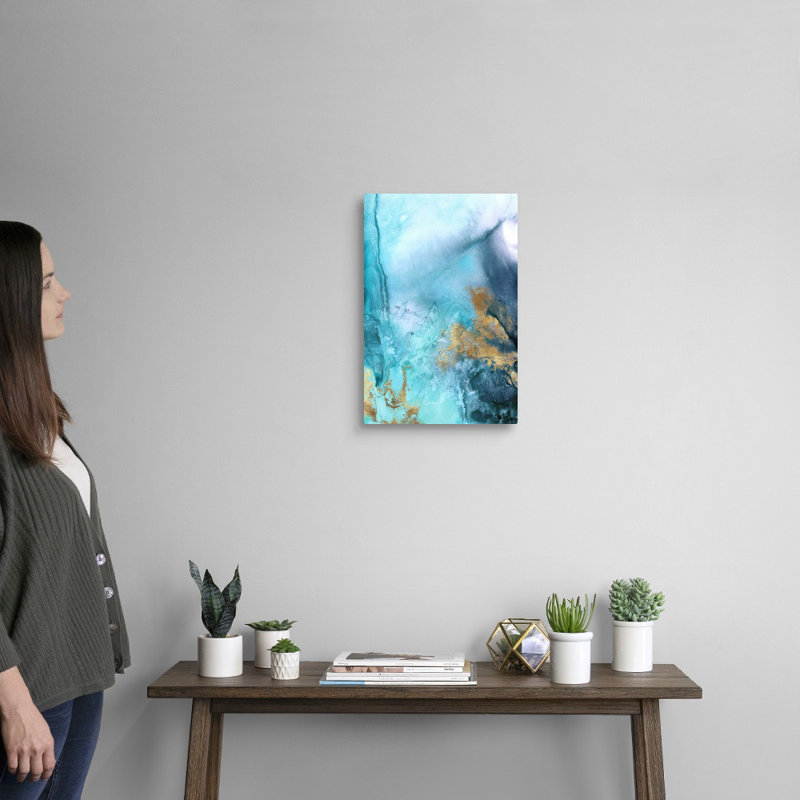 Reproduction d’art sur toile, "Gold Under the Sea I" par Eva watts, Toile tendue, H 18 po x l 12 po x P 1,25 po