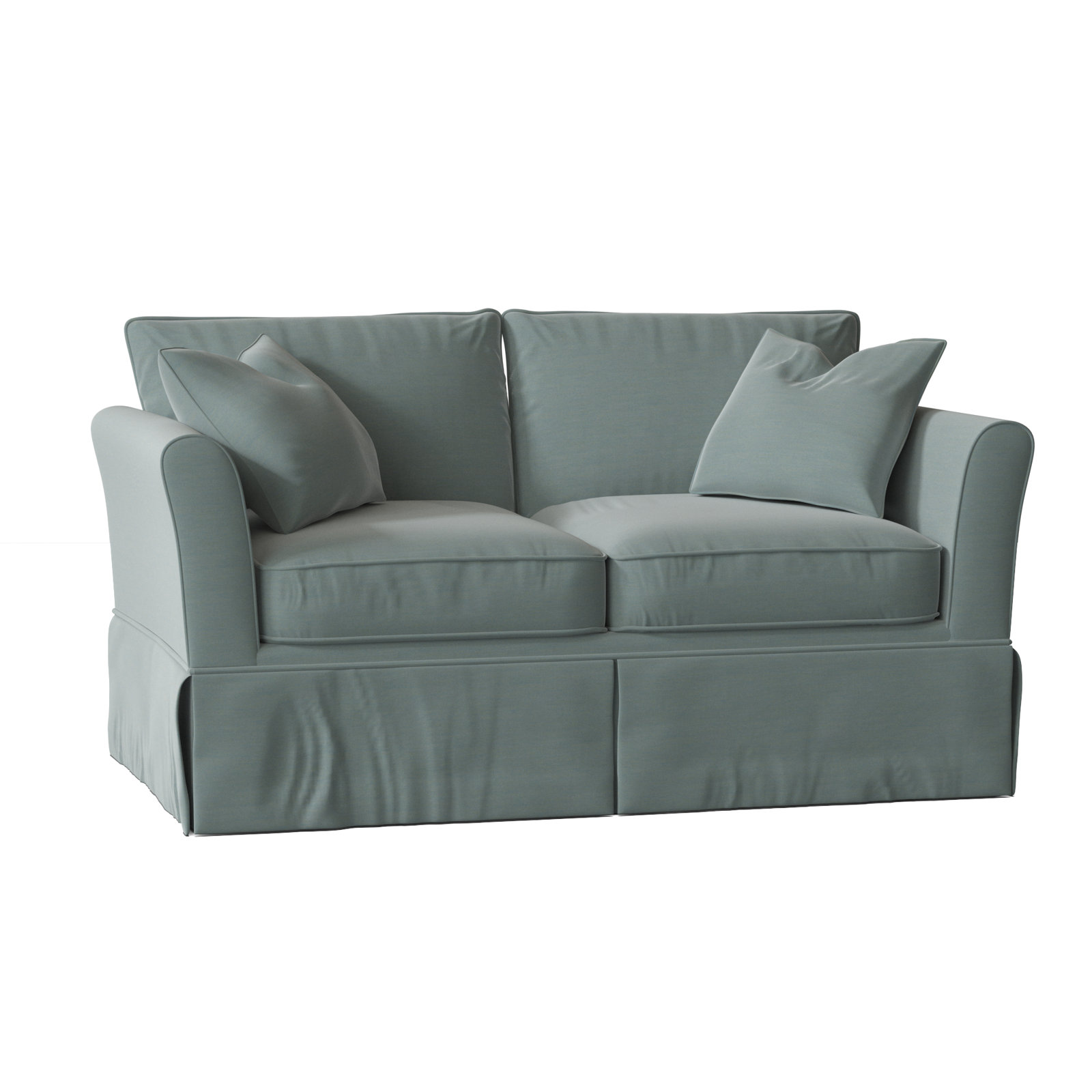 Shelby 63" Upholstered Loveseat, Canvas Spa Sunbrella® Canvas