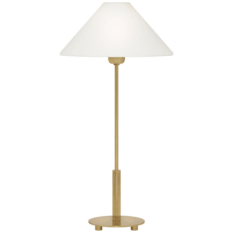 J. Randall Powers Hackney Table Lamp, Hand-Rubbed Antique Brass, Fabric