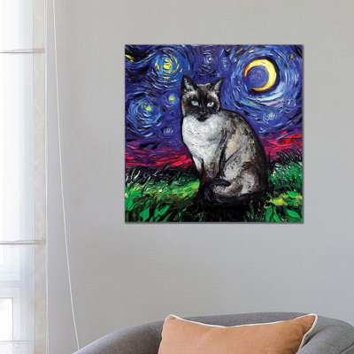 Siamese Night 1 Piece Wrapped Canvas Painting