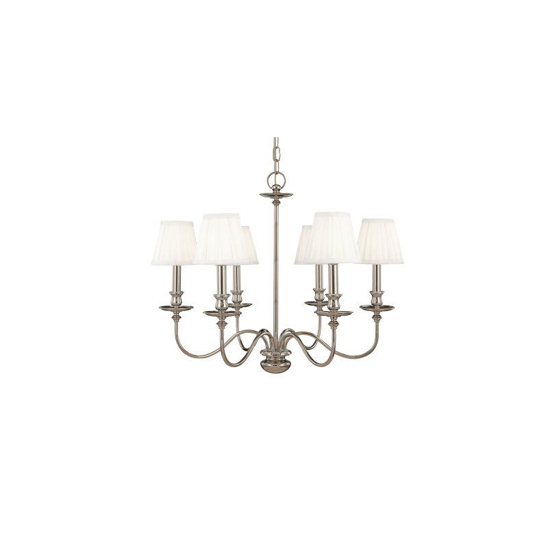Menlo Park 6 - Light Chandelier, Aged Brass