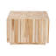 Table basse en teck naturel bohémien avec bûches en bois recyclées uniques-1656668422