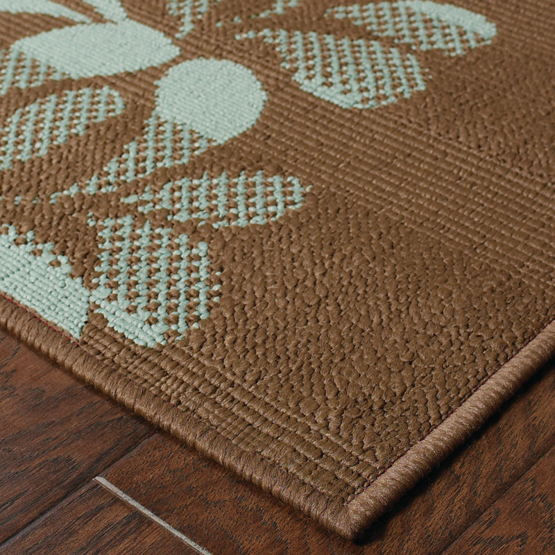 Ashmi Floral Indoor / Outdoor Rug, Rectangle 6'7" x 9'6"