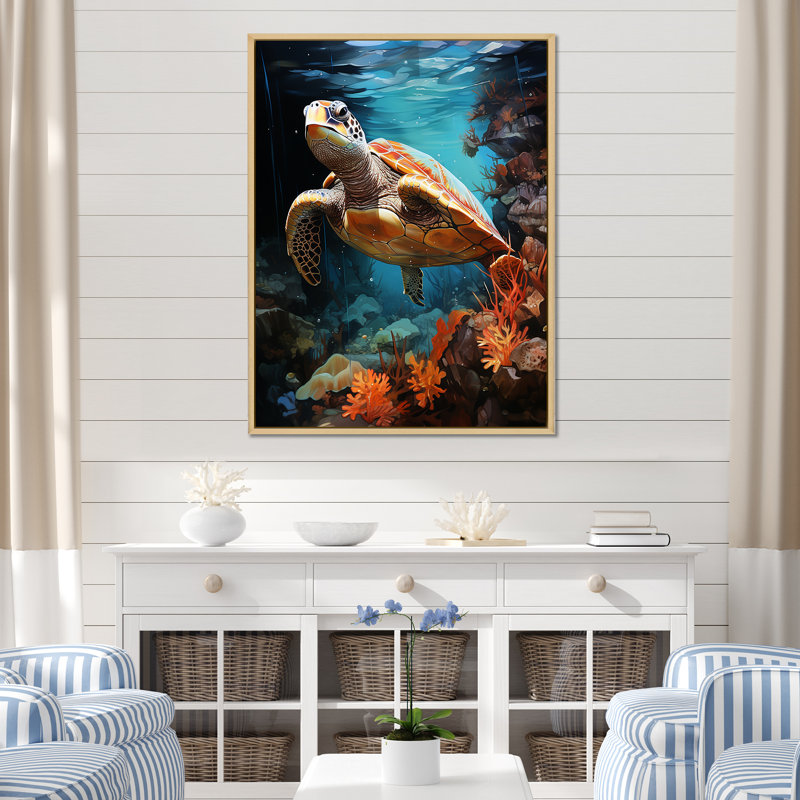 Reproduction d'art sur toile, H 40 po x l 30 po x P 1,5 po, Cadre naturel flottant