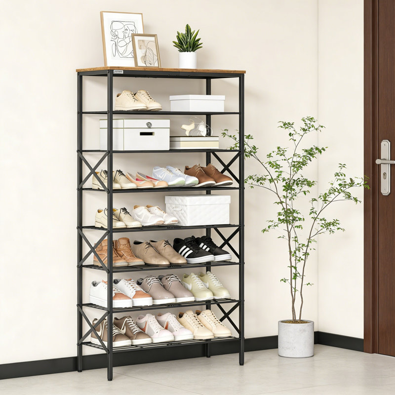 Range-chaussures de grande capacité de style industriel