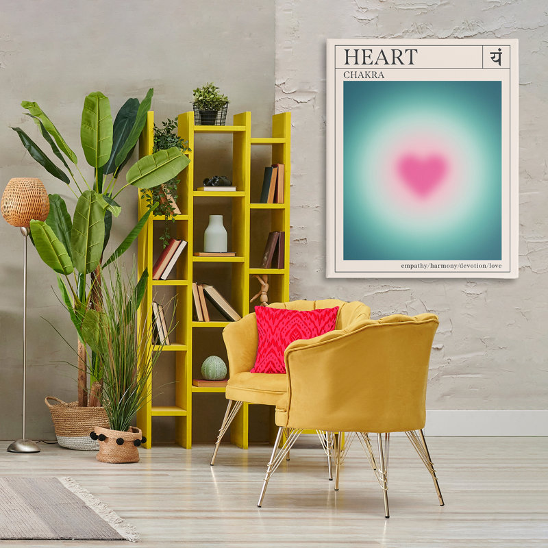 Art mural sur toile Heart Chakra Meditation, design par Wild Apple Portfolio, H 48 po x l 36 po