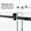 Porte de douche fixe et coulissante 78 po x 76 po, quincaillerie de tube carré, porte de douche en verre transparent, verre trempé de 3/8 po (10 mm), acier inoxydable-129435245
