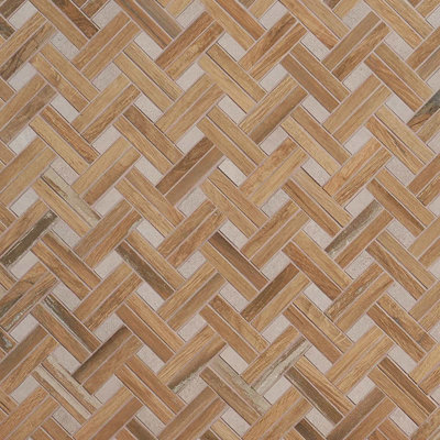 Eternal 10x13 Basketweave Herringbone Matte Wood Look Porcelain Mosaic Tile