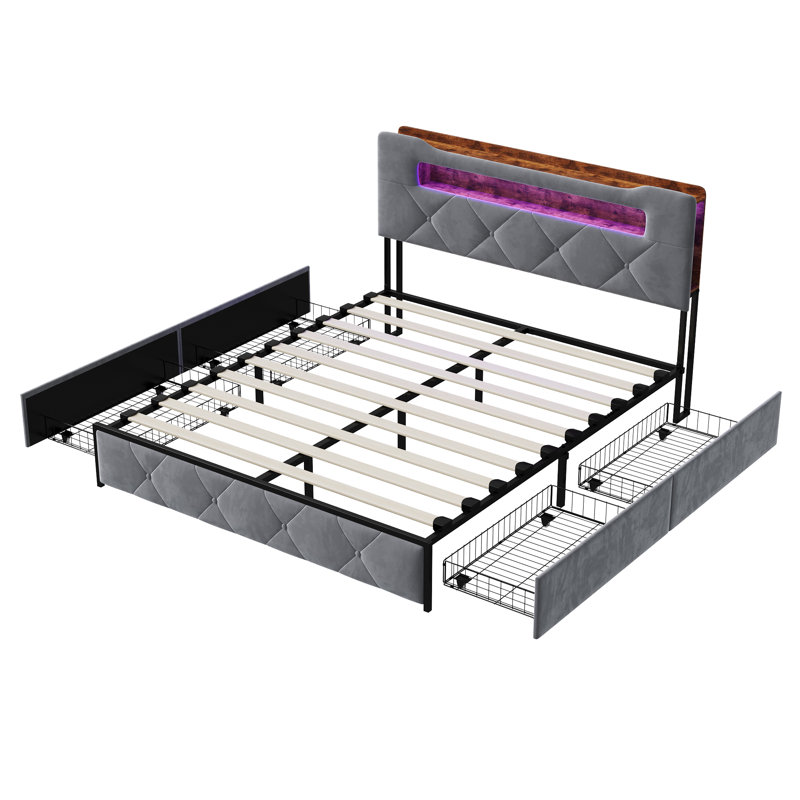 Bed, European Kingsize (160 x 200 cm), Grey