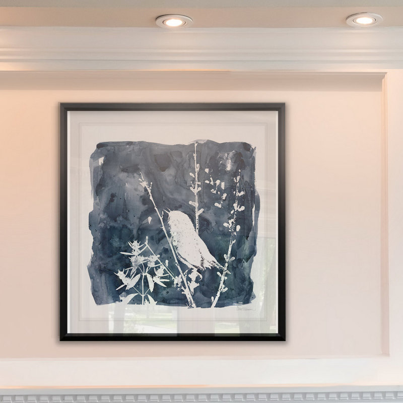 Indigo Bird II - reproduction de cadre photo sur papier, H 22,5 po x l 22,5 po x P 1,5 po