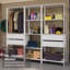  Étagère de rangement pour garage avec 4 tiroirs, tablettes ouvertes et armoire de rangement modulaire polyvalente pour outils de 78 po L - Blanc-1583820586