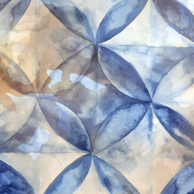 Indigo Rustic Tiles I - impression sur toile tendue