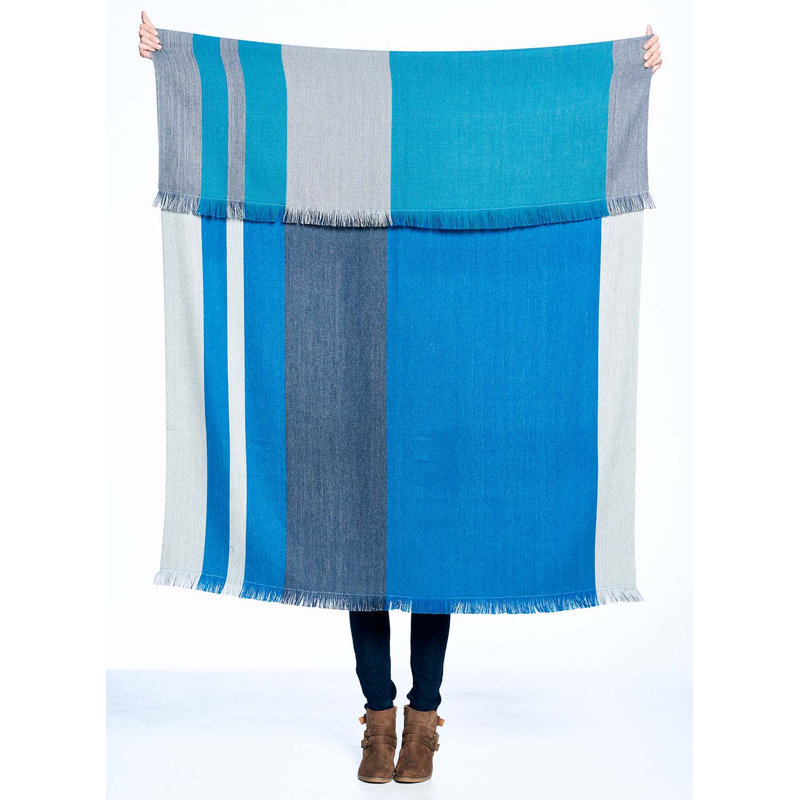 Hand Woven Throw Blanket, Blue Nile