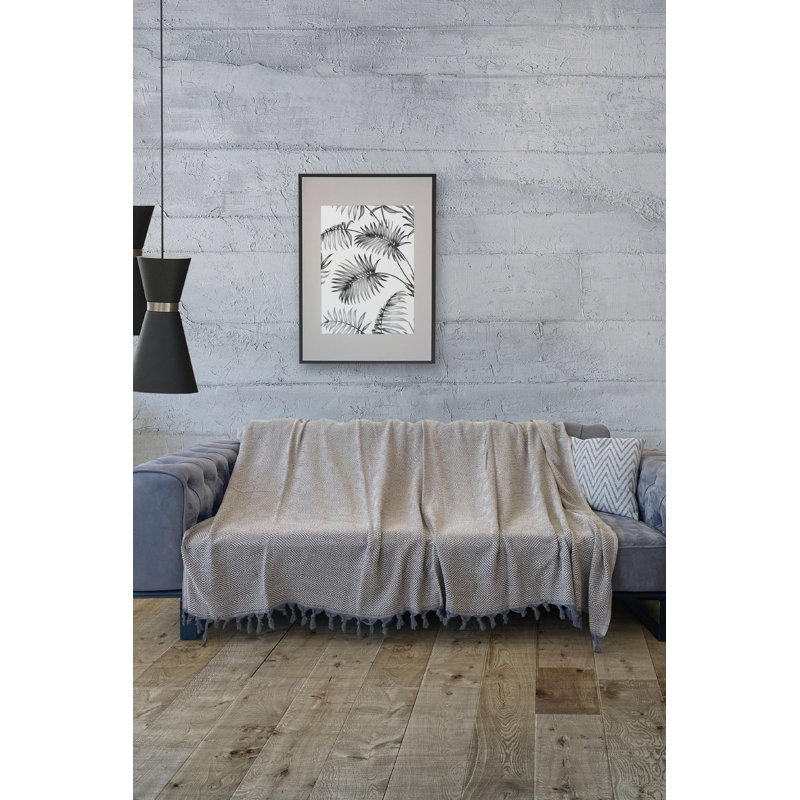Plain Weave / Muslin Throw Blanket, Beige