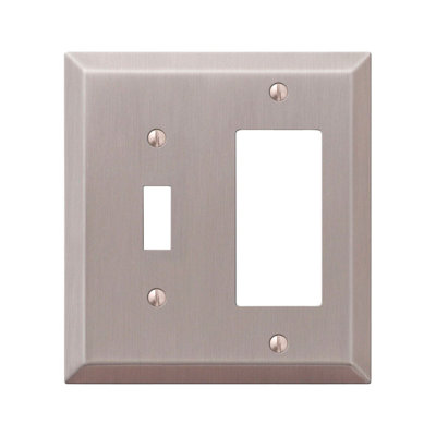 Amerelle Century 2 gang Stamped Steel  Wall Plate 1 pk