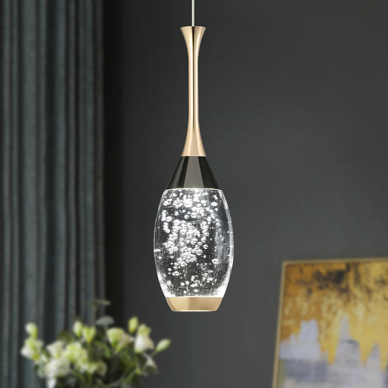 Luminaire suspendu moderne en cristal Illona, Une lumière