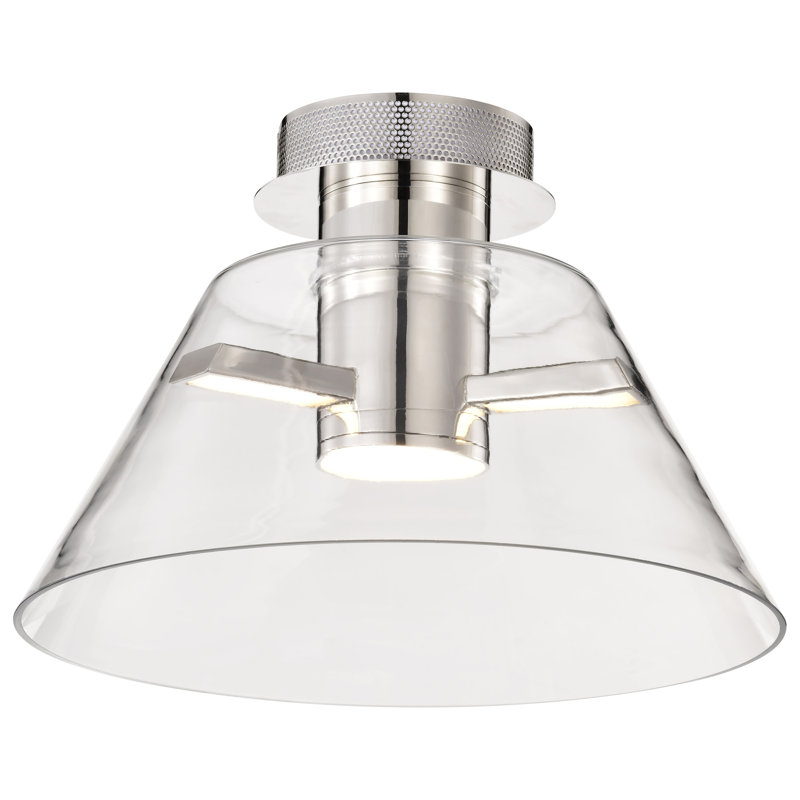 Hales - DEL semi-encastrée 14 pouces avec verre transparent, Nickel poli