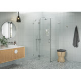 Halo 45 in. x 35 in. x 78 in. 90-degree Fully Frameless Glass Hinged Shower Enclosure