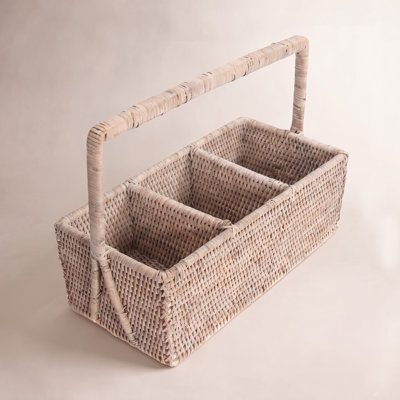 Camden Rattan Rectangle Flatware Caddy